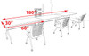 3pcs I Shape 15' Feet Nesting Training / Conference Table, #OT-SUL-T9-A