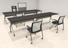 4pcs I Shape 10' Feet Nesting Training / Conference Table, #OT-SUL-T14-A