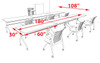 6pcs I Shape 15' Feet Nesting Training / Conference Table, #OT-SUL-T21-A