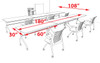 6pcs I Shape 15' Feet Nesting Training / Conference Table, #OT-SUL-T25-A