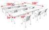 9pcs I Shape 15' Feet Nesting Training / Conference Table, #OT-SUL-T36-A