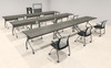 9pcs I Shape 15' Feet Nesting Training / Conference Table, #OT-SUL-T40-A