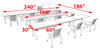 10pcs I Shape 20' Feet Nesting Training / Conference Table, #OT-SUL-T41-A