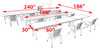 10pcs I Shape 20' Feet Nesting Training / Conference Table, #OT-SUL-T43-A