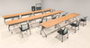 11pcs I Shape 20' Feet Nesting Training / Conference Table, #OT-SUL-T46-A