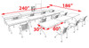 11pcs I Shape 20' Feet Nesting Training / Conference Table, #OT-SUL-T46-A