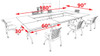 7pcs O Shape 15' Feet Nesting Training / Conference Table, #OT-SUL-T28-B