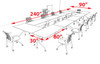 11pcs O Shape 20' Feet Nesting Training / Conference Table, #OT-SUL-T47-B