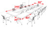 11pcs O Shape 20' Feet Nesting Training / Conference Table, #OT-SUL-T48-B