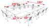 12pcs O Shape 20' Feet Nesting Training / Conference Table, #OT-SUL-T52-B