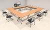 9pcs O Shape 1.5' Feet Nesting Training / Conference Table, #OT-SUL-T36-C