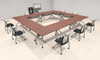 9pcs O Shape 1.5' Feet Nesting Training / Conference Table, #OT-SUL-T37-C