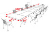 12pcs RETANGULAR Shape 30' Feet Nesting Training / Conference Table, #OT-SUL-T52-C