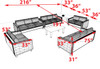 5pcs 13 Person Modern Office LeatherSoft LOVE + SOFA Set, #OT-LOS-LSF4