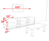 3pcs 3 Person Modern Office LeatherSoft CHAIR Set, #UF-REG-CW2-A