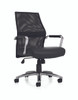Hi Mesh Back Black Luxhide  Cushion Office Chair, #OT-037