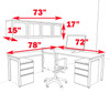 6pc L Shaped Modern Contemporary Executive Office Desk Set, #OF-CON-L33