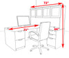 5pc L Shaped Modern Executive Office Desk, #OT-SUL-L31