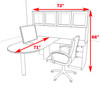 4pc L Shaped Modern Executive Office Desk, #OT-SUL-L42