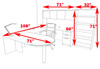 6pc U Shaped Modern Executive Office Desk, #OT-SUL-U27