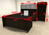 6pc U Shaped Modern Executive Office Desk, #OT-SUL-U43