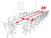 Modern Boat Shapedd 28' Feet Conference Table, #OF-CON-C102