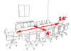 Modern Racetrack 14' Feet Conference Table, #OF-CON-C13