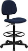 Navy Blue Patterned Fabric Ergonomic Drafting Stool (Adjustable Range 26''-30.5''H or 22.5''-27''H) , #FF-0509-14