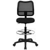 Mid-Back Mesh Drafting Stool with Black Fabric Seat , #FF-0521-14