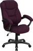 High Back Grape Microfiber Upholstered Contemporary Office Chair , #FF-0279-14