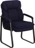 Navy Microfiber Executive Side Chair with Sled Base , #FF-0462-14