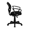 Mid-Back Black Mesh Task Chair and Computer Chair with Arms , #FF-0038-14
