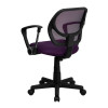 Mid-Back Purple Mesh Task Chair and Computer Chair with Arms , #FF-0048-14
