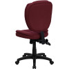 Mid-Back Burgundy Fabric Multi-Functional Ergonomic Task Chair , #FF-0338-14