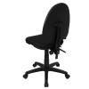 Mid-Back Black Fabric Multi-Functional Task Chair with Adjustable Lumbar Support , #FF-0342-14