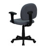 Mid-Back Ergonomic Gray Fabric Task Chair with Adjustable Arms , #FF-0352-14