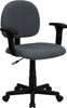 Mid-Back Ergonomic Gray Fabric Task Chair with Adjustable Arms , #FF-0352-14