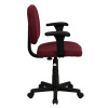 Mid-Back Ergonomic Burgundy Fabric Task Chair with Adjustable Arms , #FF-0353-14