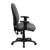 High Back Gray Fabric Ergonomic Computer Chair with Height Adjustable Arms , #FF-0355-14