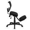 Mobile Ergonomic Kneeling Task Chair with Black Curved Mesh Back and Fabric Seat , #FF-0437-14