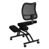 Mobile Ergonomic Kneeling Chair with Black Curved Mesh Back and Fabric Seat , #FF-0438-14