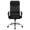 High Back Black Split Leather Chair with Mesh Back , #FF-0184-14