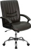 Mid-Back Espresso Brown Leather Manager's Chair , #FF-0213-14