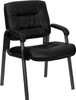 Black Leather Executive Side Chair with Titanium Frame Finish , #FF-0443-14