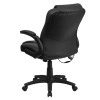 Massaging Black Leather Executive Office Chair , #FF-0230-14