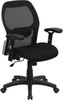Mid-Back Super Mesh Office Chair with Black Fabric Seat , #FF-0023-14