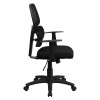 Mid-Back Black Mesh Chair with Flexible Dual Lumbar Support , #FF-0037-14