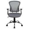 Mid-Back Gray Mesh Office Chair with Chrome Finished Base , #FF-0068-14
