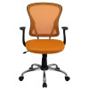 Mid-Back Orange Mesh Office Chair with Chrome Finished Base , #FF-0072-14