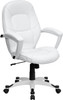 Mid-Back White Leather Executive Office Chair , #FF-0201-14